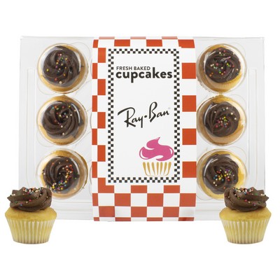Signature Bite-Size Vanilla Cupcakes w/Chocolate Topping with Sleeve by Dana's Bakery